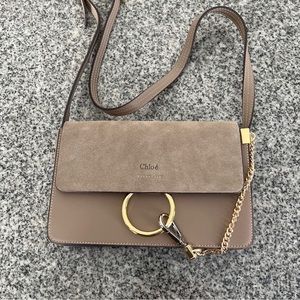 CHLOE Faye Shoulder Bag leather and suede crossbody